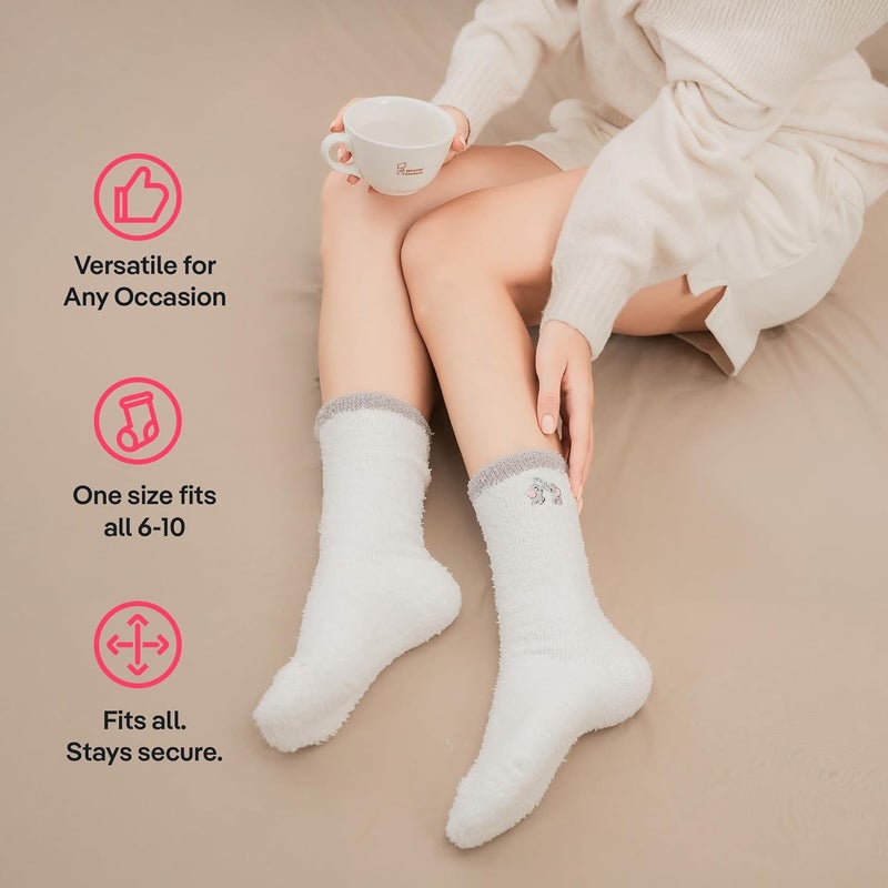 CoolMate Store GLOBAL Fuzzy Socks for Women Valetines Gift Box, Cozy, Soft, Stocking Stuffers, Comfy Cloud-Like Socks for Spa,Home - Image 5